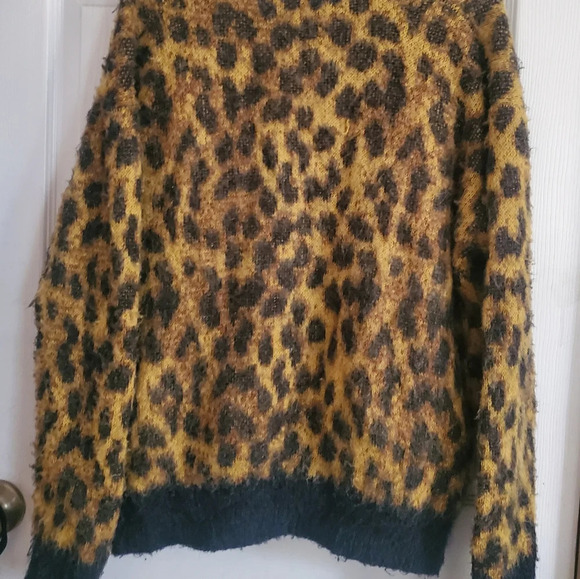 Re/Done 90's oversized all over cheetah print sweater, wool blend size xs - Picture 7 of 8